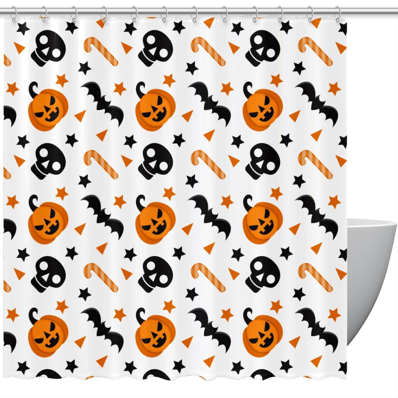 Rideau de douche Halloween pour salle de bain et baignoire familiale