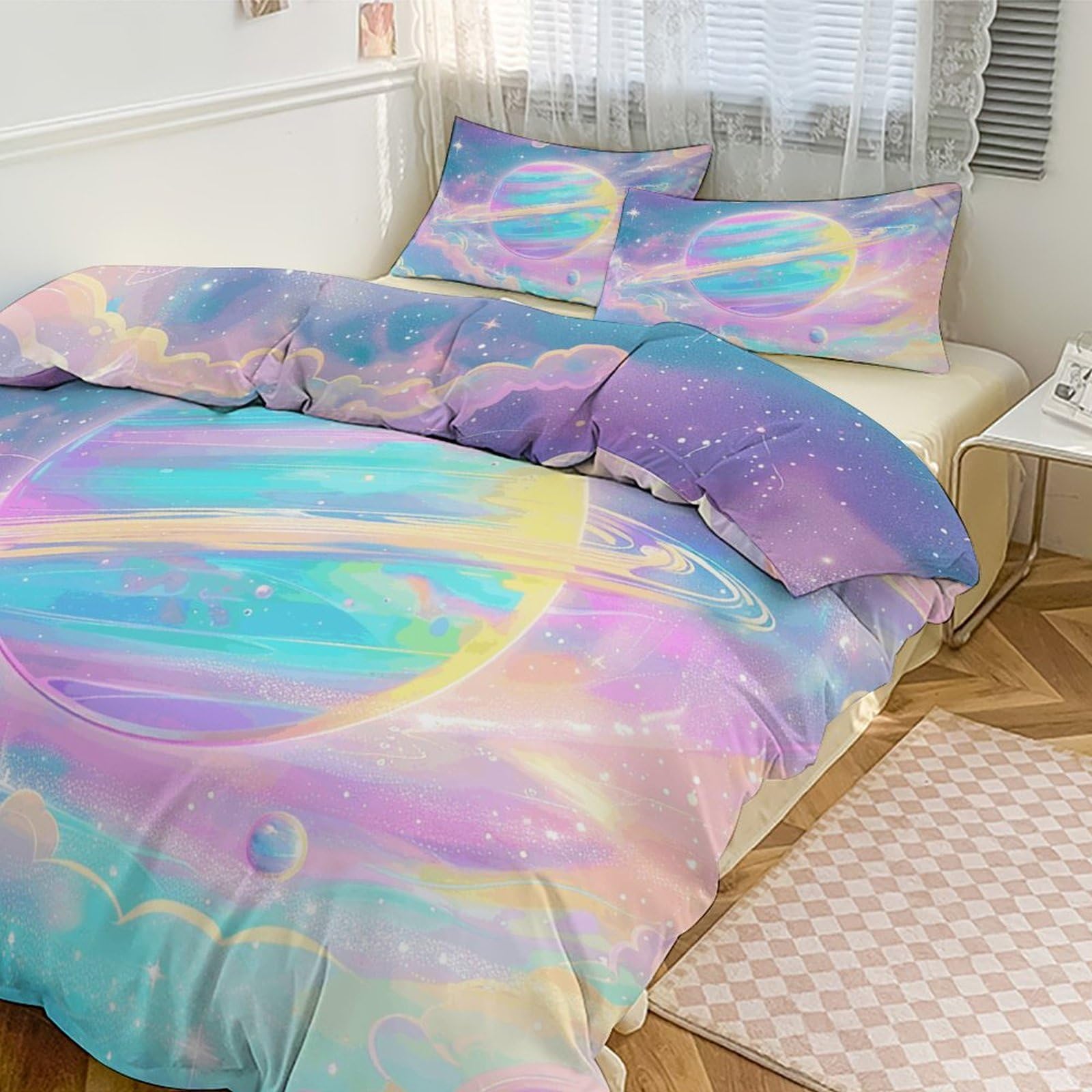 Housse de couette pour grand lit respirante contre la chaleur