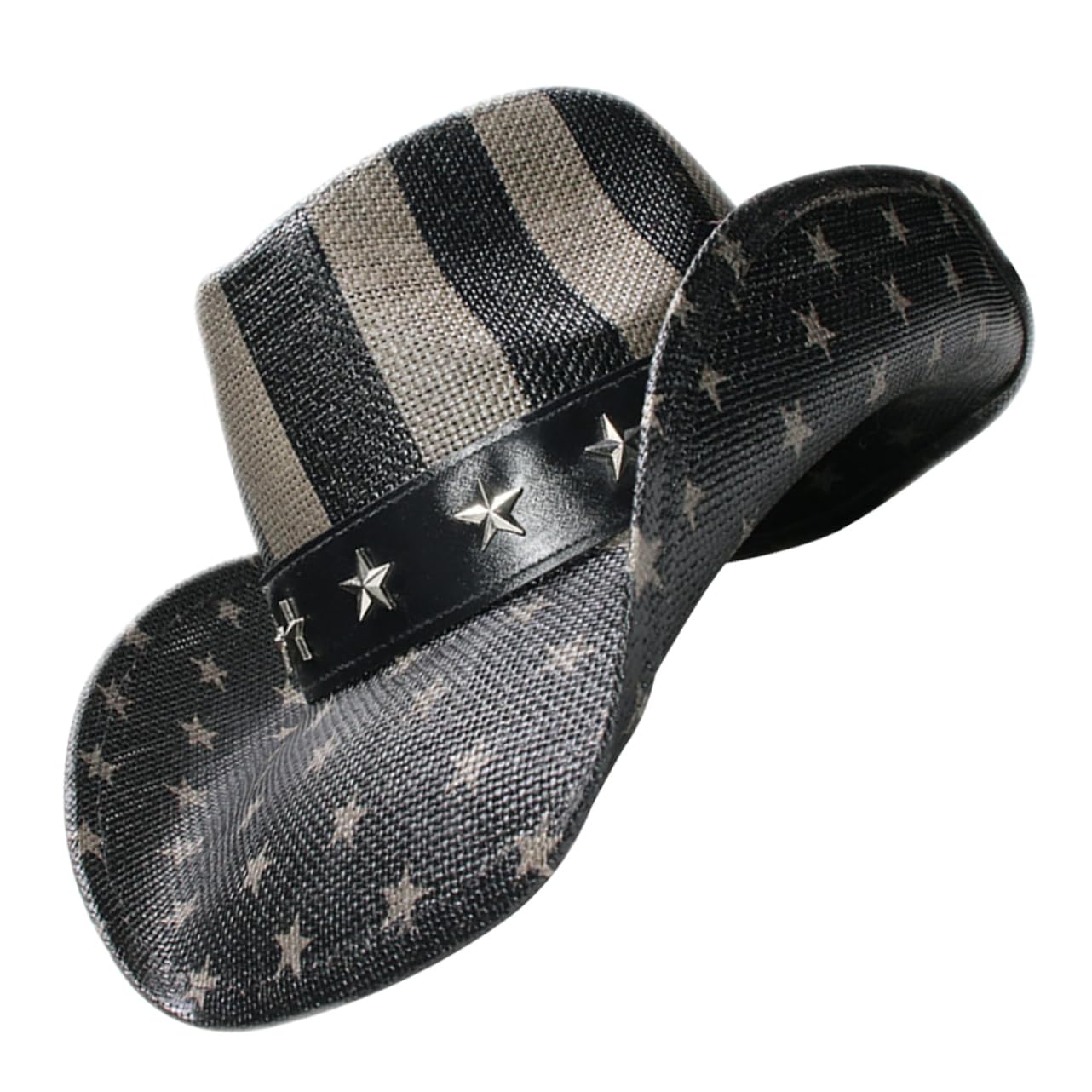 DIYEAH Trilby Hats for Men & Women USA Flag Summer Hat Straw Vintage Cowboy Hat