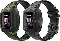 Vista 8 de MoKo Paquete de 2 correas compatibles con Garmin Vivofit JR 3 Tracker, correa de repuesto ajustable con patrón de impresión de silicona suave