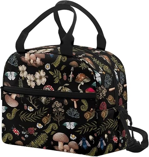 Miniatura 9 de Drydeepin Axolotl - Lonchera con bonito estampado de fresas para mujer, bolsas enfriadoras aisladas, a prueba de fugas, bolsas de almuerzo de gran
