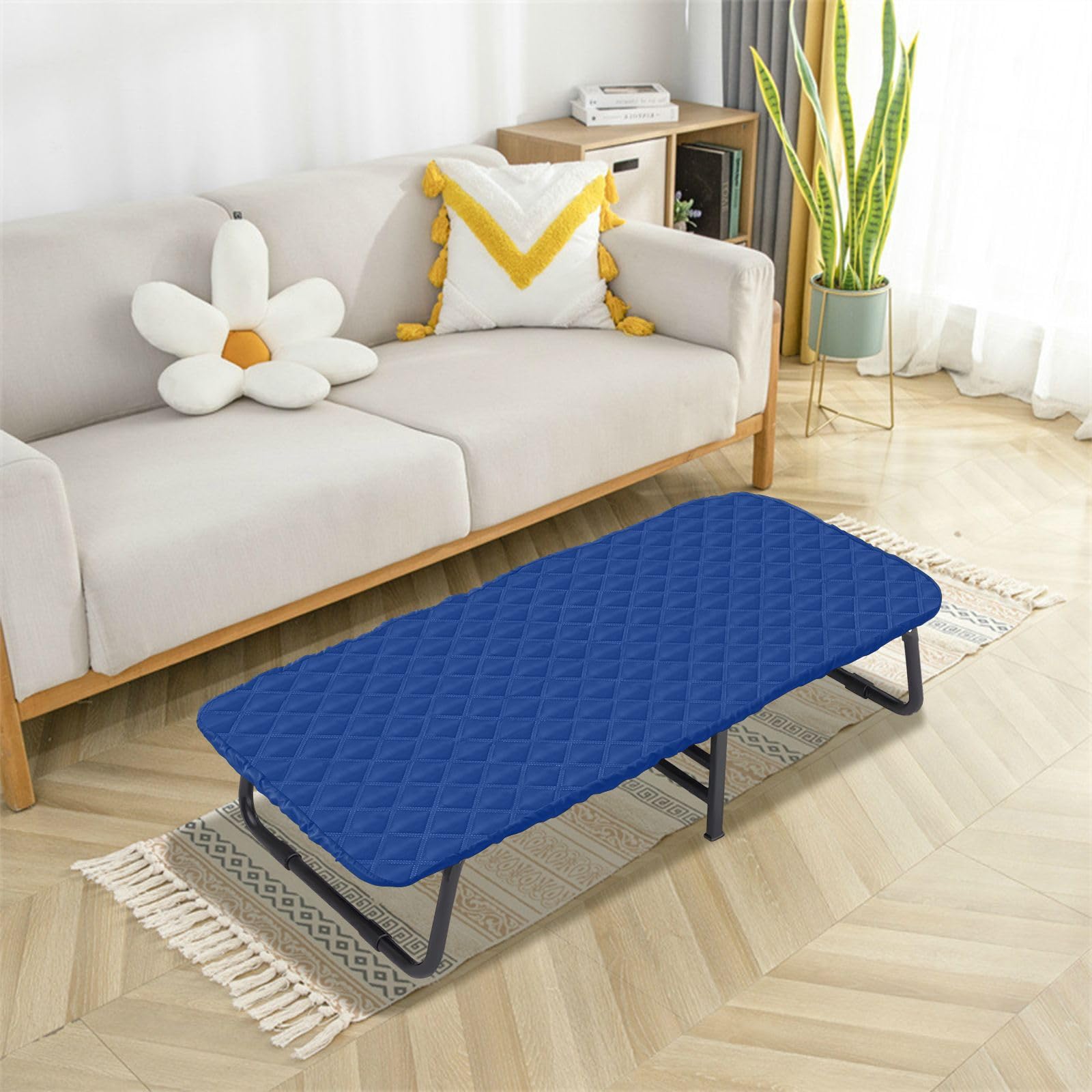 Dark Blue Plain Toddler Bed Sheet Portable Waterproof Cot Sheet for Fold Up Cot for Toddlers Baby Travel 50' x 25' (Bed Not Included)