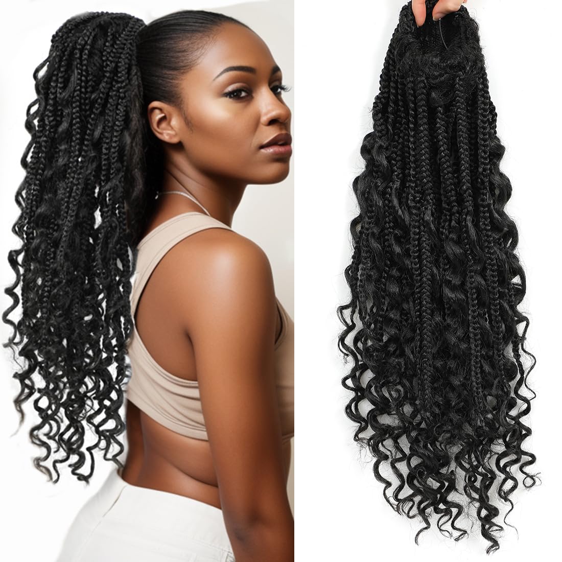 Amazon.com : GetGal Drawstring ponytail 18 inch Goddess box braids ...