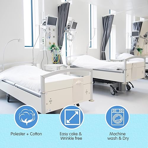 Miniatura 3 de Moukeren Juego de sábanas de hospital de 12 piezas, sábanas ajustables para el hogar y el hospital, sábana extra larga para cama de hospital,