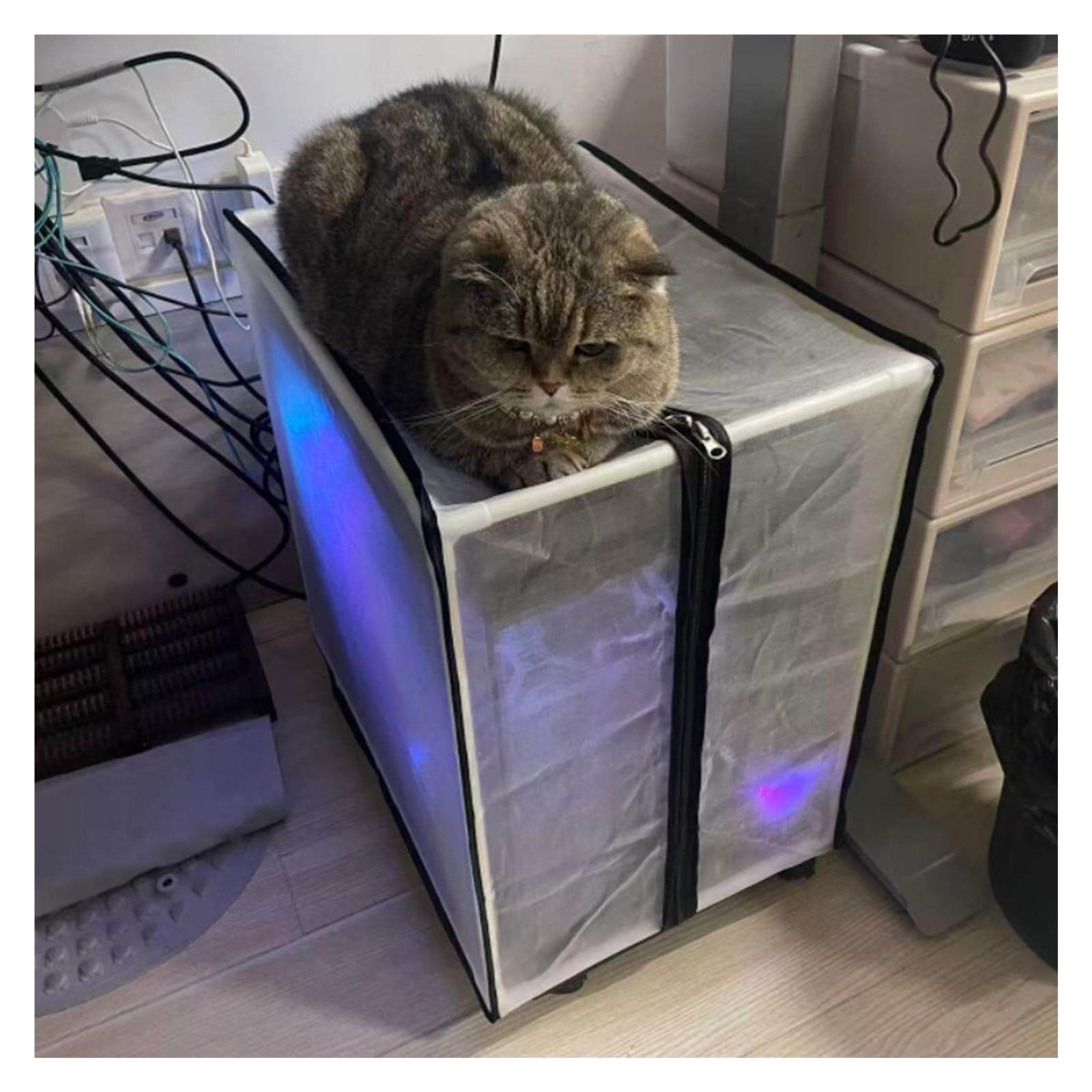 Staubschutz Tower Passgenaue Transparente PVC-Staubschutzhülle, DIY-PC-Gehäuse, Staubdichtes Gehäuse Mit Rahmen Und Reißverschluss, Faltbare Desktop-Host-Schutzhülle