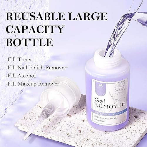 Miniatura 8 de Removedor de esmalte de uñas de acetona, removedor de esmalte de gel rápido profesional ultra potente, removedor de esmalte de pegamento fórmula