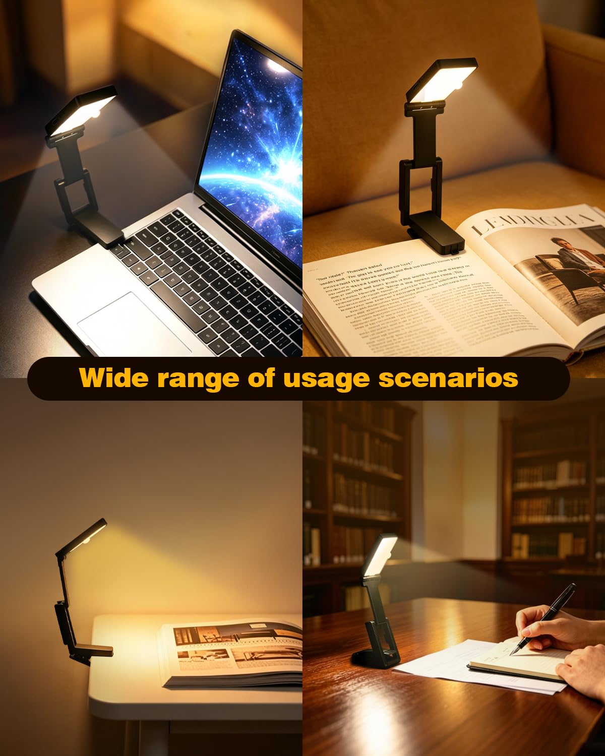 3000 K wiederaufladbares warmes LED-Licht für Bücher, einfache Augen, Leselampen mit Clip für Bett, Auto und Reisen, leicht, schlank, 60 g, ideal für Leser