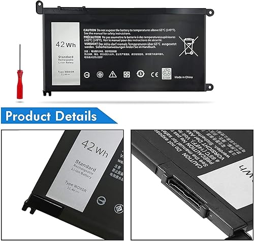 Miniatura 4 de WDX0R - Batería de repuesto para laptop Dell Inspiron 13 15 5000 7000 Series 5570 7579 7378 5567 7573 5565 5379 5378 Latitude 3490 3590 3340 3400