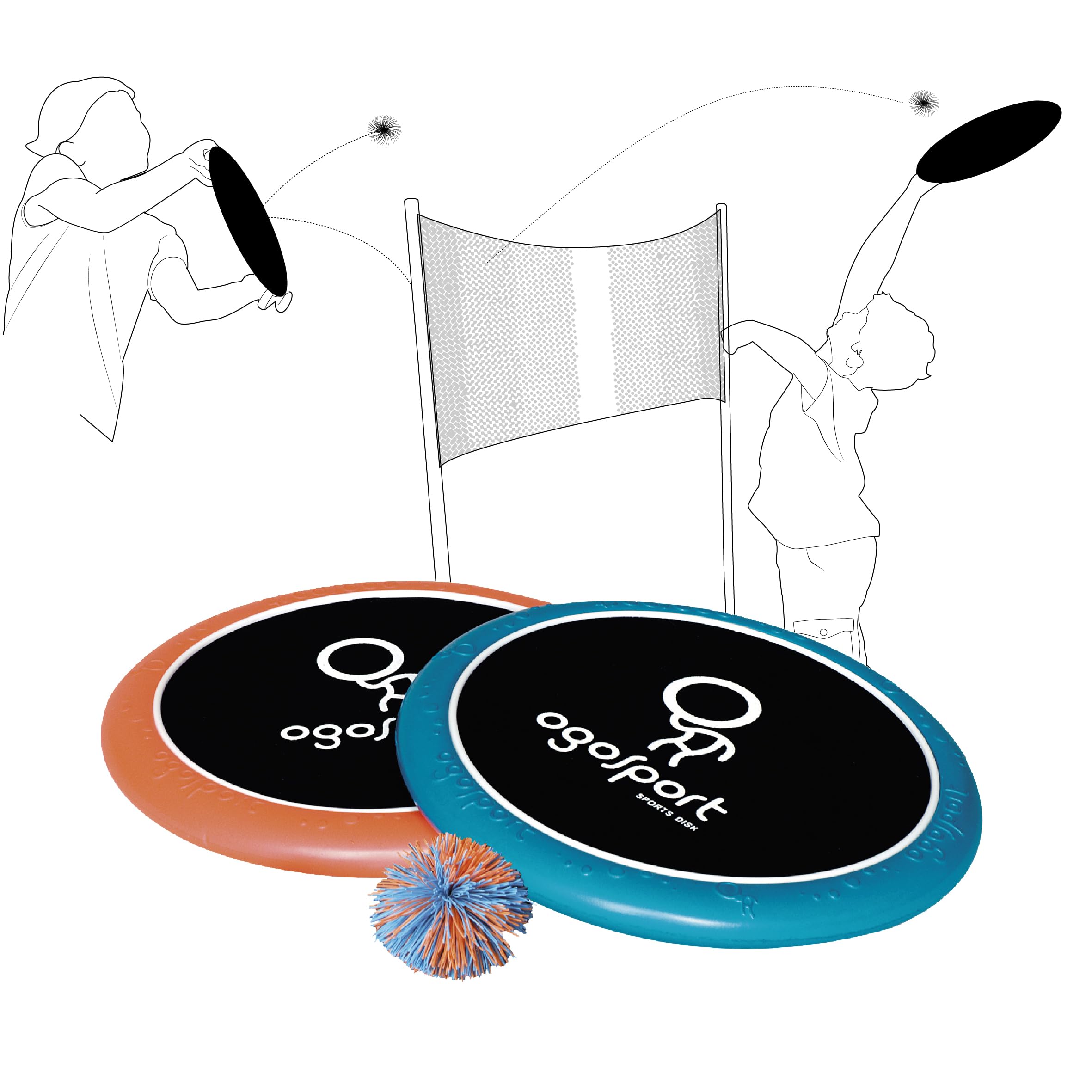 Schildkröt® Ogo Sport Set, 2 Ogo Softdiscs Ø29cm, 1 Ball, Standardgrösse, der beliebte Spiel-Klassiker, 970090
