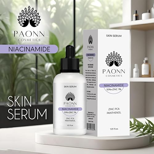 Miniatura 2 de Suero facial de niacinamida 10% + zinc 1% (1.01 onzas líquidas), piel transparente brillante, cuidado de la piel, reductor de poros, suero facial