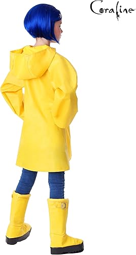Miniatura 3 de Disfraz de Coraline para niños, chaqueta de lluvia amarilla Coraline Storybook para niñas