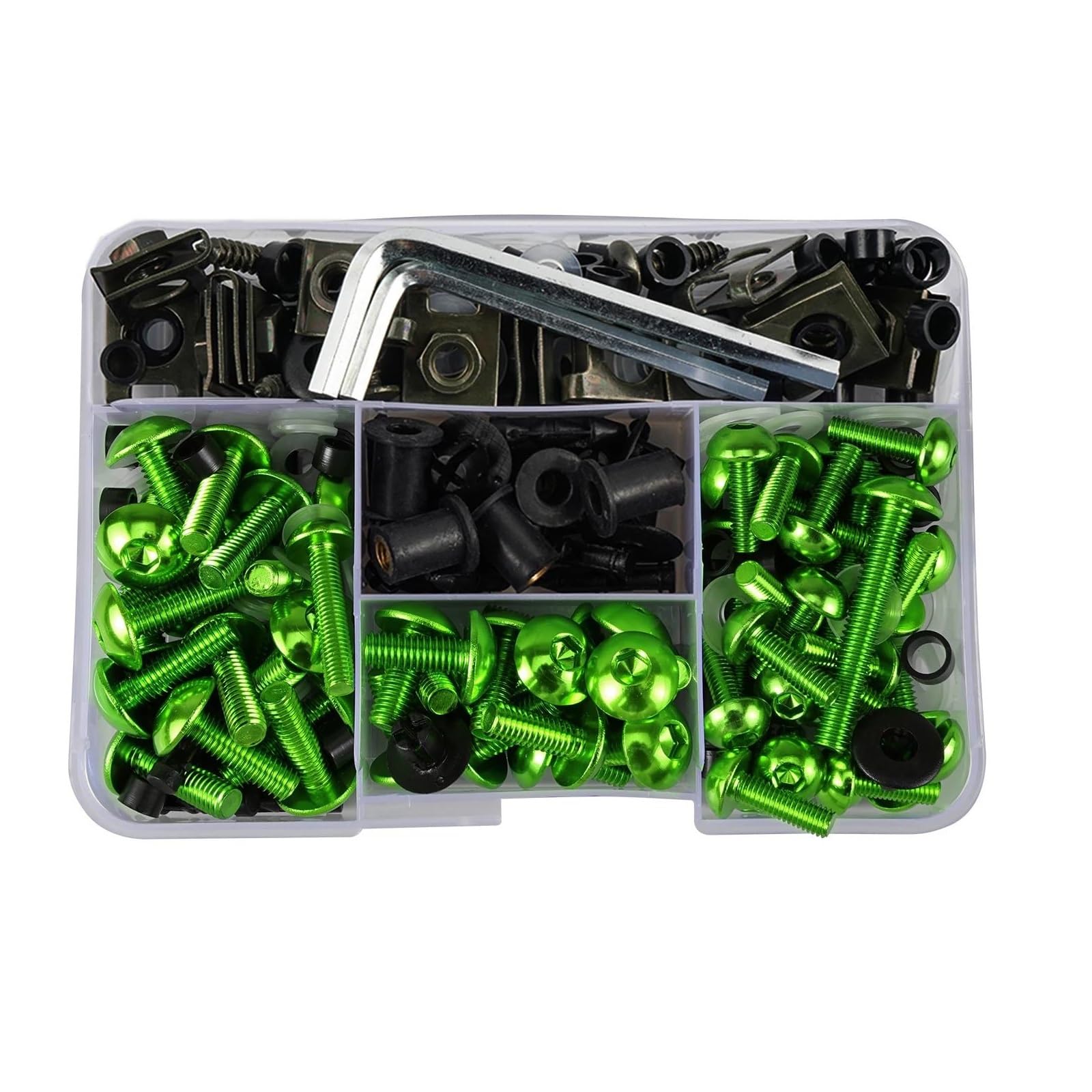 Kit Di Bulloni Per Carenatura Da 190 Pezzi Per CBR1000F Per CBR929RR Per CBR954RR Bulloni Viti Elementi Di Fissaggio Dadi Clip Vite Viti Per parabrezza Moto Fissaggio(Verde)