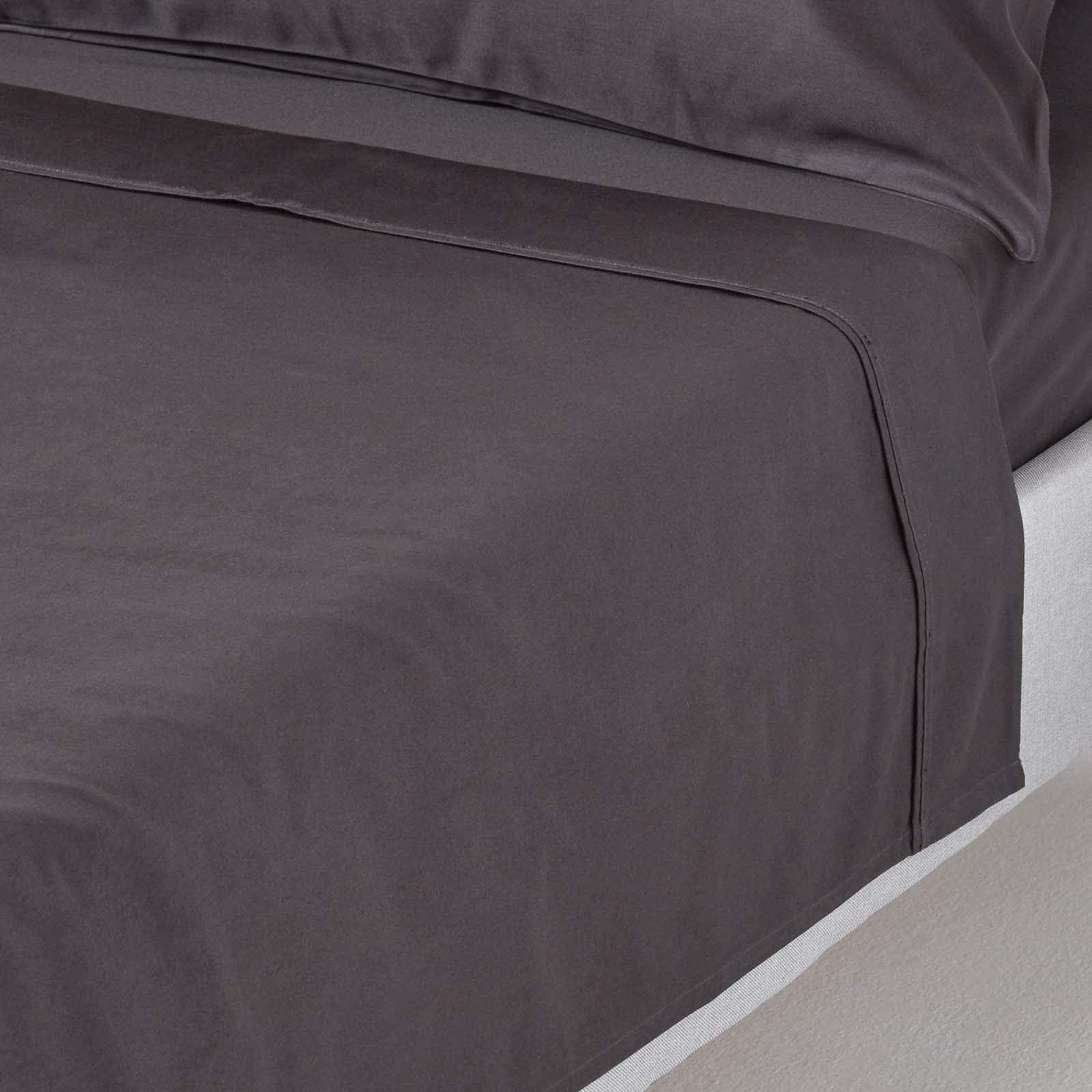 Homescapes Unisex Charcoal Egyptian Cotton Flat Sheet 1000 Thread Count In Single Flat