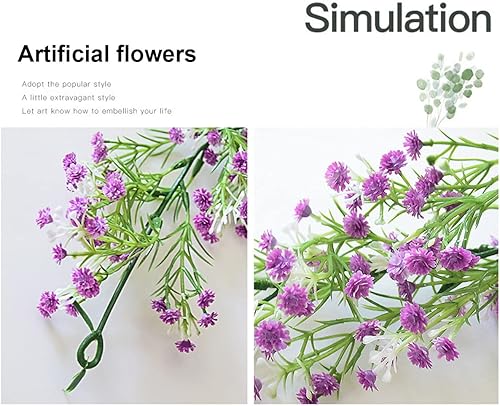Miniatura 7 de Gypsophila - Guirnalda de flores artificiales de 5.5 pies, flores de imitación de aliento de bebé, vid de tacto real para colgar en el arco de boda