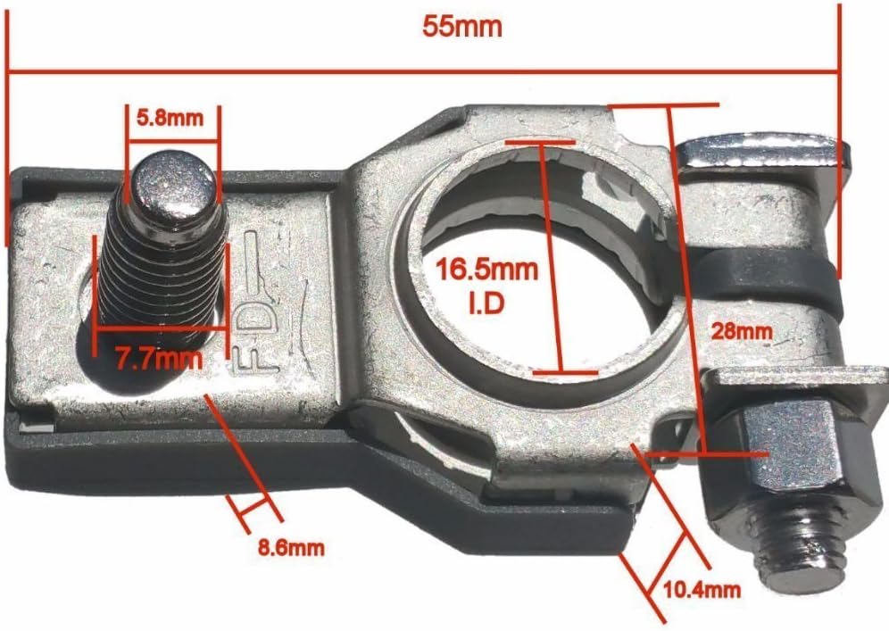 Buy Auto Supply # BAS13713 (10 Count) Direct Fit Negative Battery Terminal for Automotive Top Post Batteries Aftermarket Replacement for Toyota 90982-06022 GM 92199463
