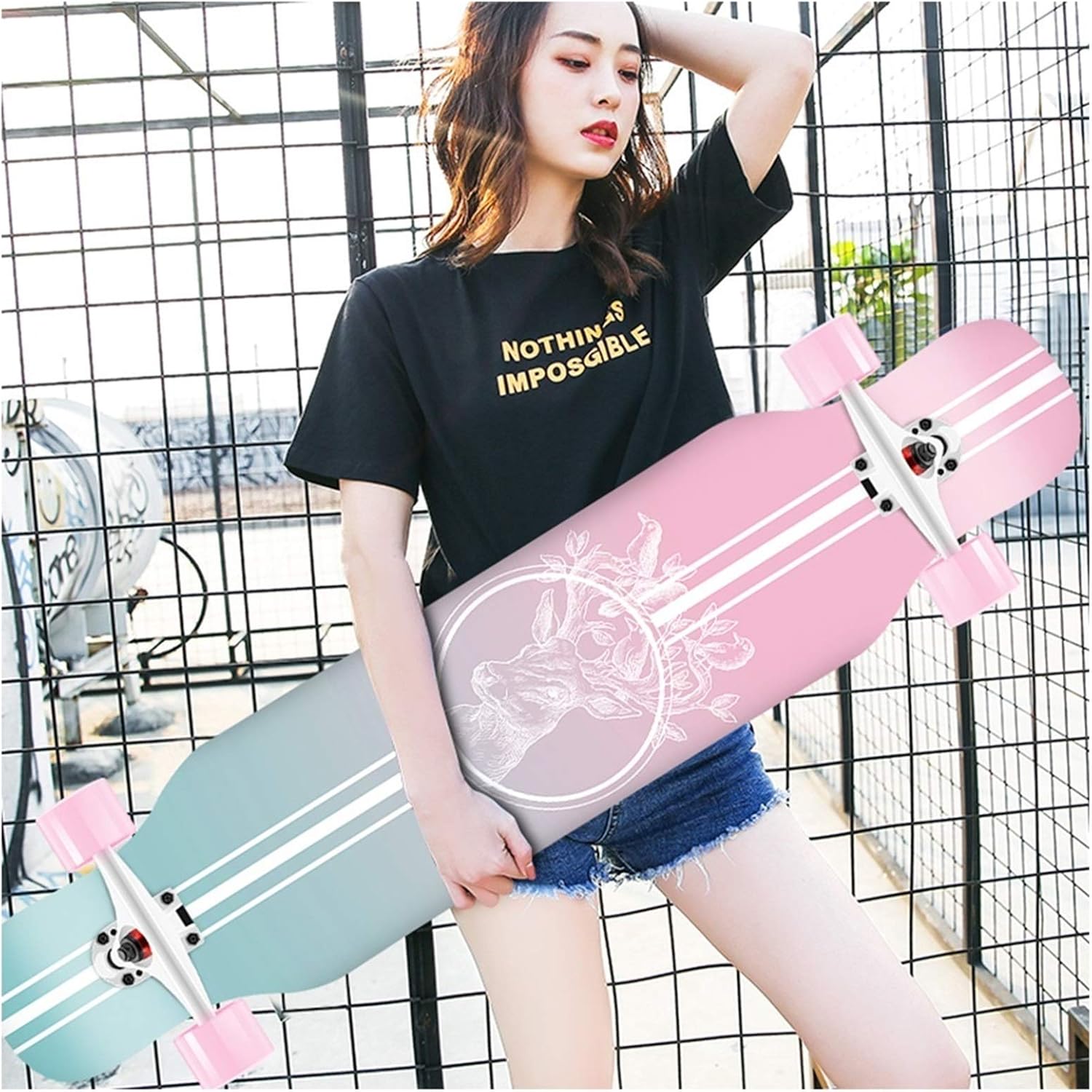 Skateboard Premium Longboard Skateboard for Cruising Freestyle Downhill Dancing 42 Inches Long Boards Skateboard for Girls Boys, Skate Board Cruiser for Teens Adults Beginners