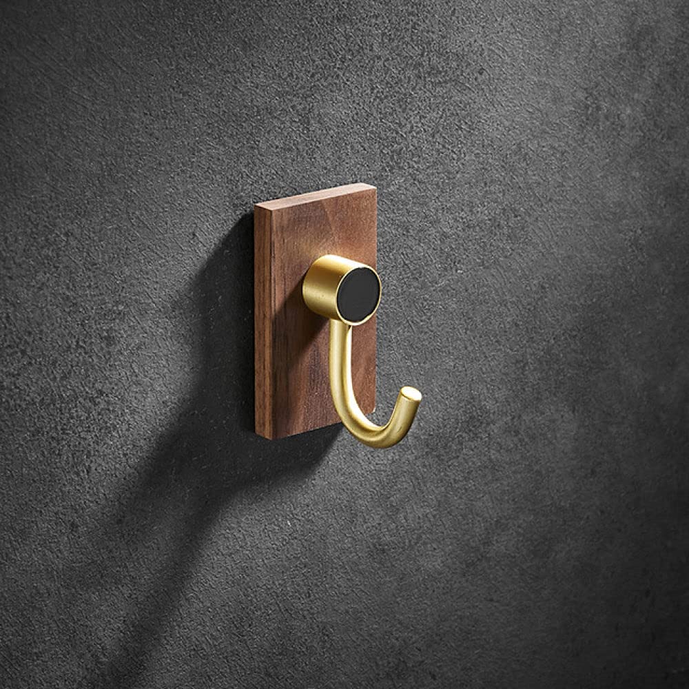 Badezimmer Robe Haken Wandhaken Holz Küchenhandtuchhaken Messing gebürstet Gold Schlüsselhut Tasche Kleiderbügelhalter Kleiderhaken, hellgrau
