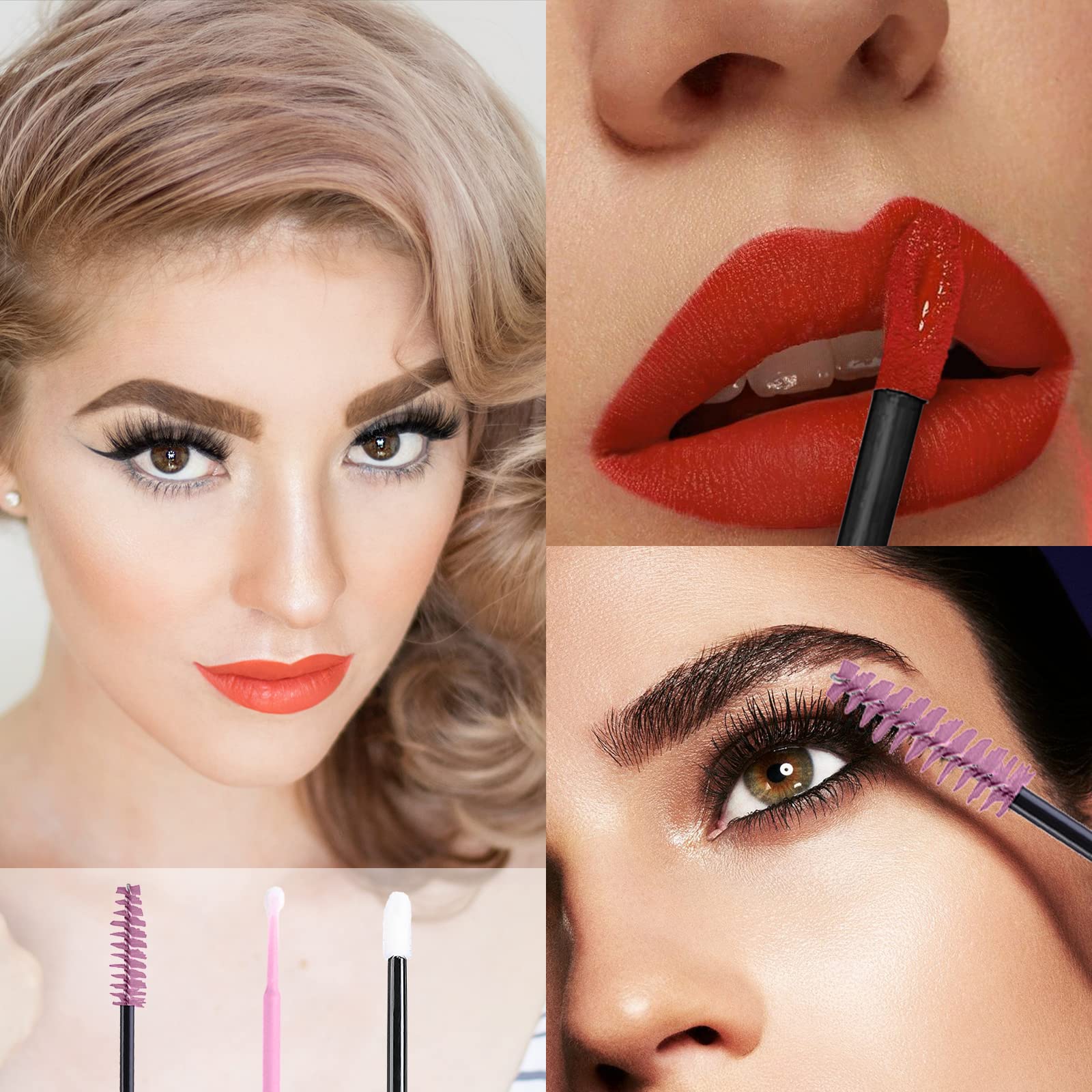 VEGCOO 150pcs Pinceles de Labios Desechables Cepillos Aplicadores de Maquillaje