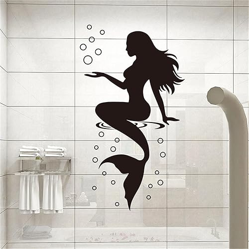 Calcomanías de pared de sirena, calcomanías creativas de pared de sirena, despegar y pegar, hermosas calcomanías de arte de pared de sirena,