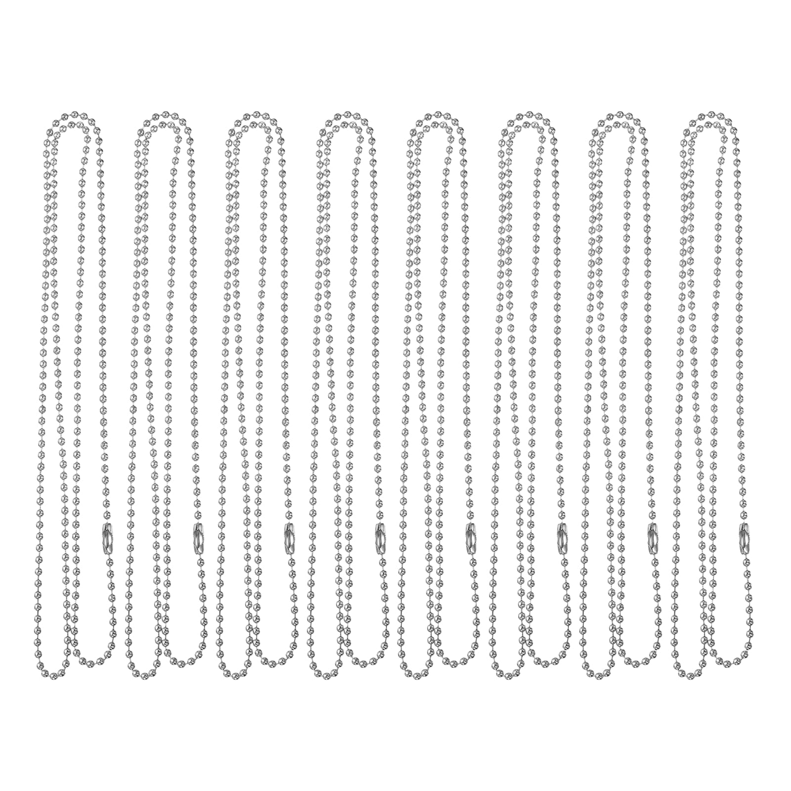 PATIKIL Ball Beads Chains, (40cm, Silver) (20 Pcs), Metal Dog Tag Chain Keychain Rings Beaded Extension Links Necklace Keychains, Suit for - Jewelry Making/Hanging Decoration — image 1
