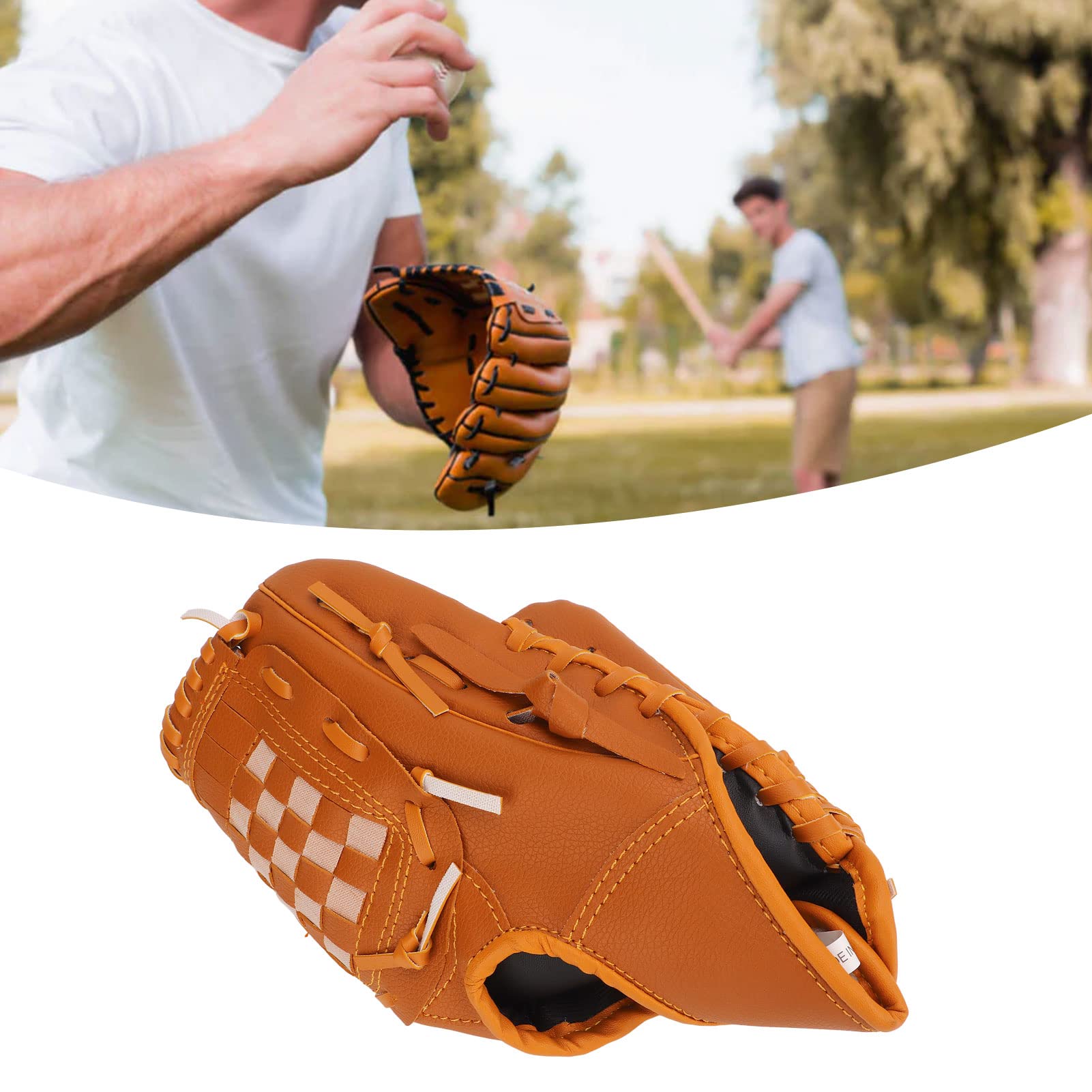 Gants De Baseball De Sport, Gant De Baseball pour Enfants, Gant De Baseball pour Adultes, Gants De Softball, Gants De Baseball en PVC Marron pour Enfant, Adulte, Entraînement en Plein Air.
