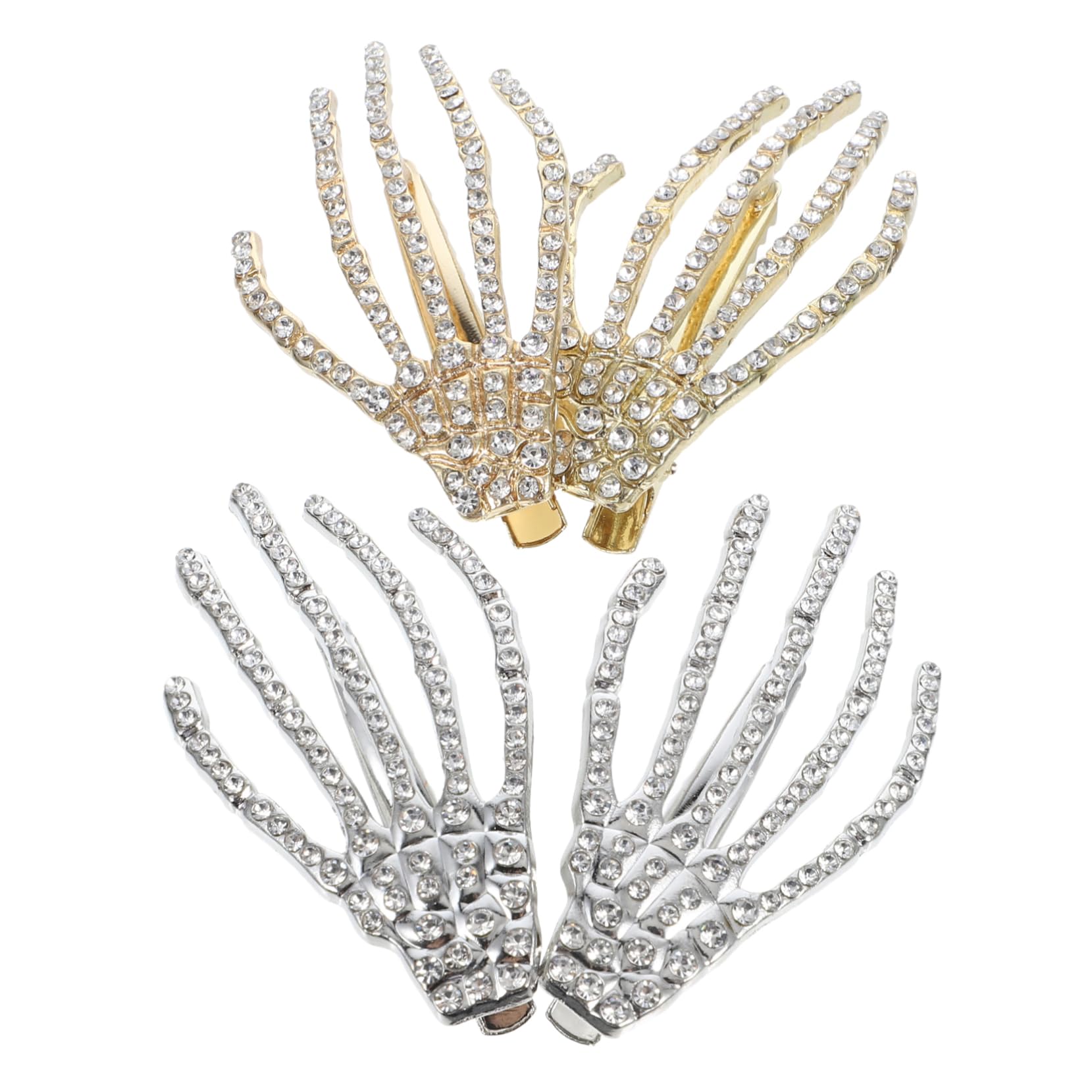 Baluue 40stücke Halloween Haarschmuck Mit -hand Haarnadeln Silberne Und Goldene Duckbill-haarspangen Für Partys Und Festliche Anlässe Mit Funkelnden Strasssteinen