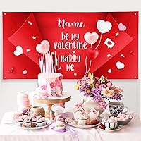 Vista 134 de Cartel de fondo personalizado para el día de San Valentín, decoración de San Valentín, letrero de vinilo con texto en inglés "Be My Valentine