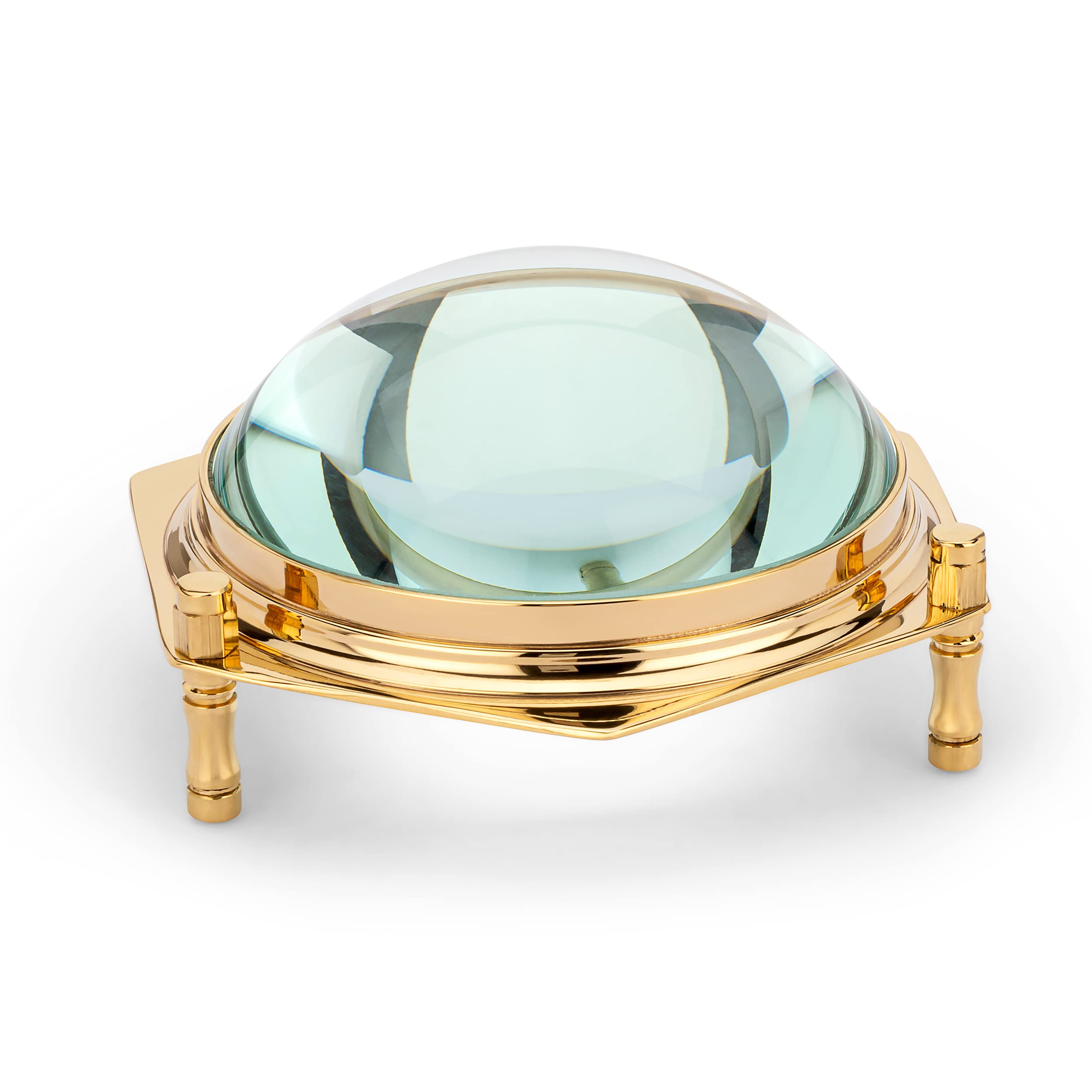 NKlaus Maritime 11726 10 cm Brass Magnifying Glass in Wooden Box with Glass Lid, 7,5cm - Image 3