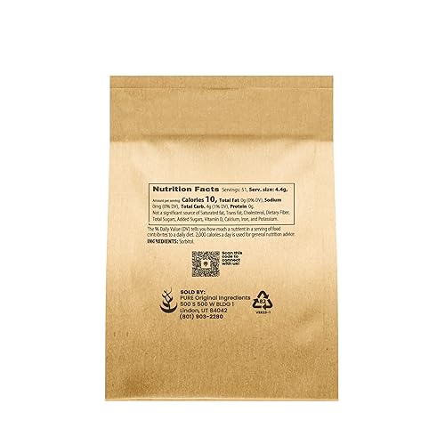 Miniatura 2 de Pure Original Ingredients Sorbitol en polvo (8 onzas) edulcorante bajo en calorías, sustituto del azúcar, agente espesante