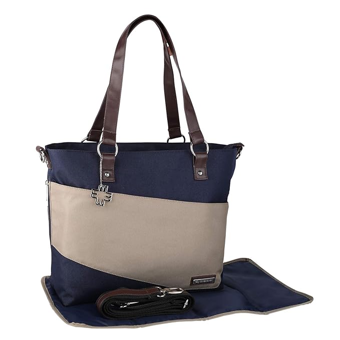 My Milestones Urbane Baby Diaper Bag - Navy Blue/Beige