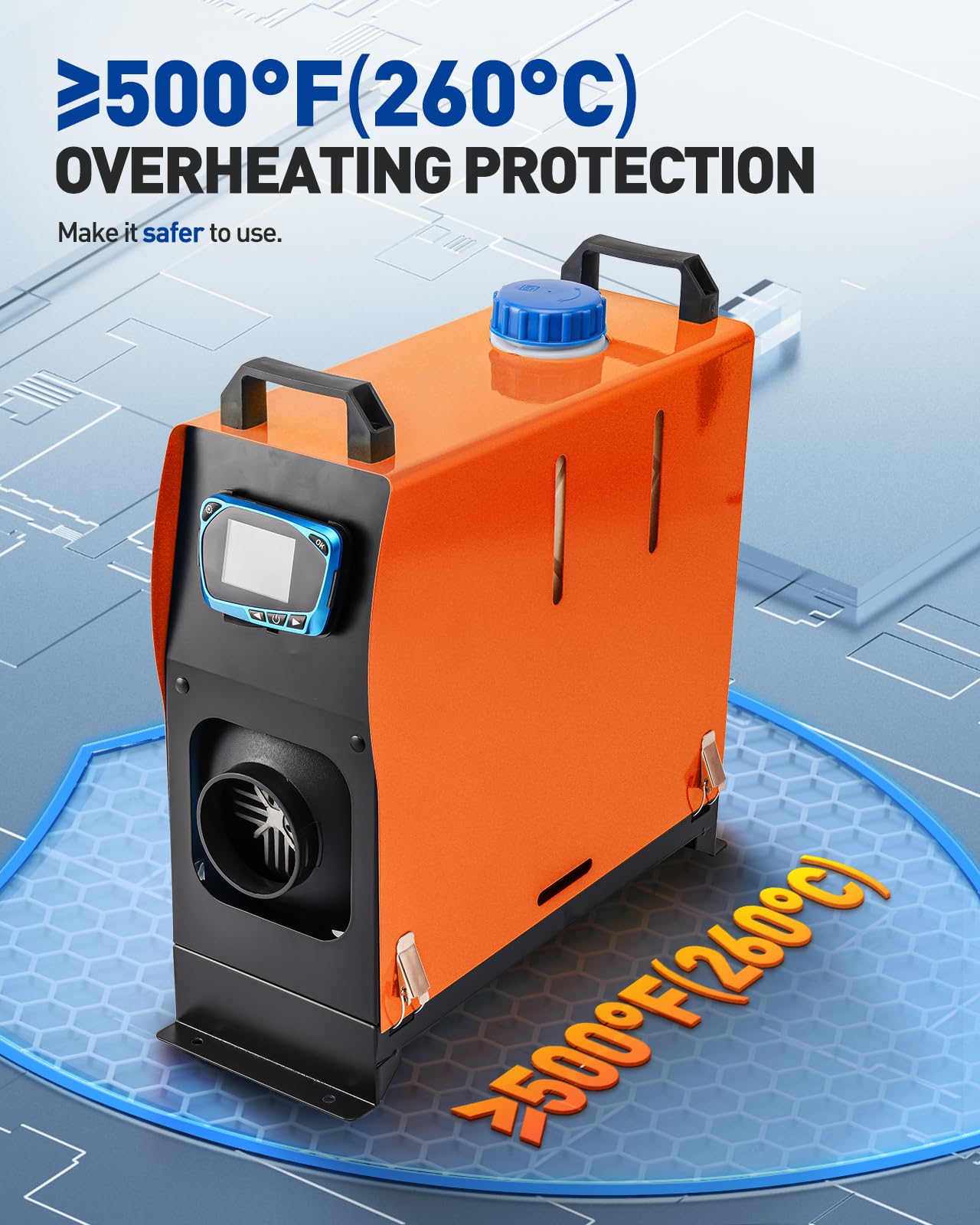 12V 5KW Air Diesel Heater, zestaw ogrzewania postojowego z tłumikiem LCD Remote Control, Night Integrated Diesel Heating Cichy do samochodów, przyczep kempingowych, ciężarówek, łodzi, autobusów, kam