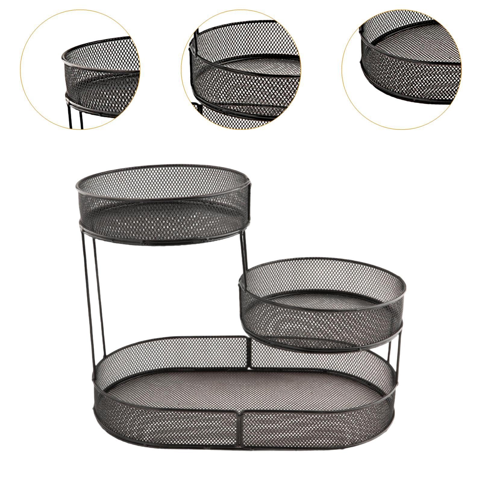 3-poziomowa metalowa miska na owoce na blat kuchenny, stylowa taca do serwowania z 3 poziomami, idealna na bufety, uchwyt na owoce, kosz na chleb, nowoczesny design, oszczędność miejsca do