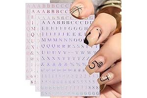 9-Sheet Self-Adhesive Number Letter Nail Art Sticker Decals