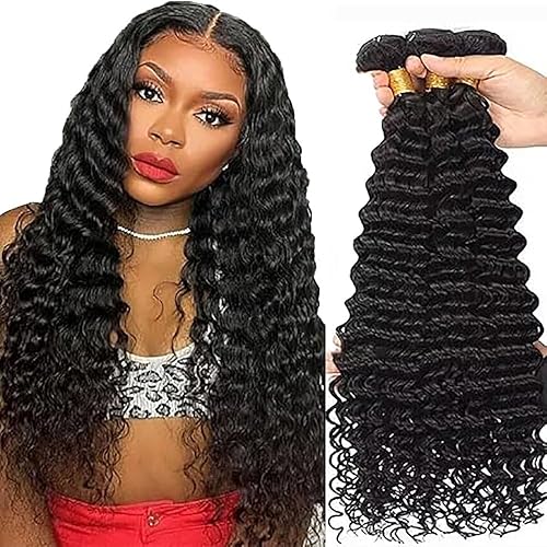 Tuheerst Deep Wave Human Hair Bundles Tissage Bresilien en lot Cheveux Humain Na