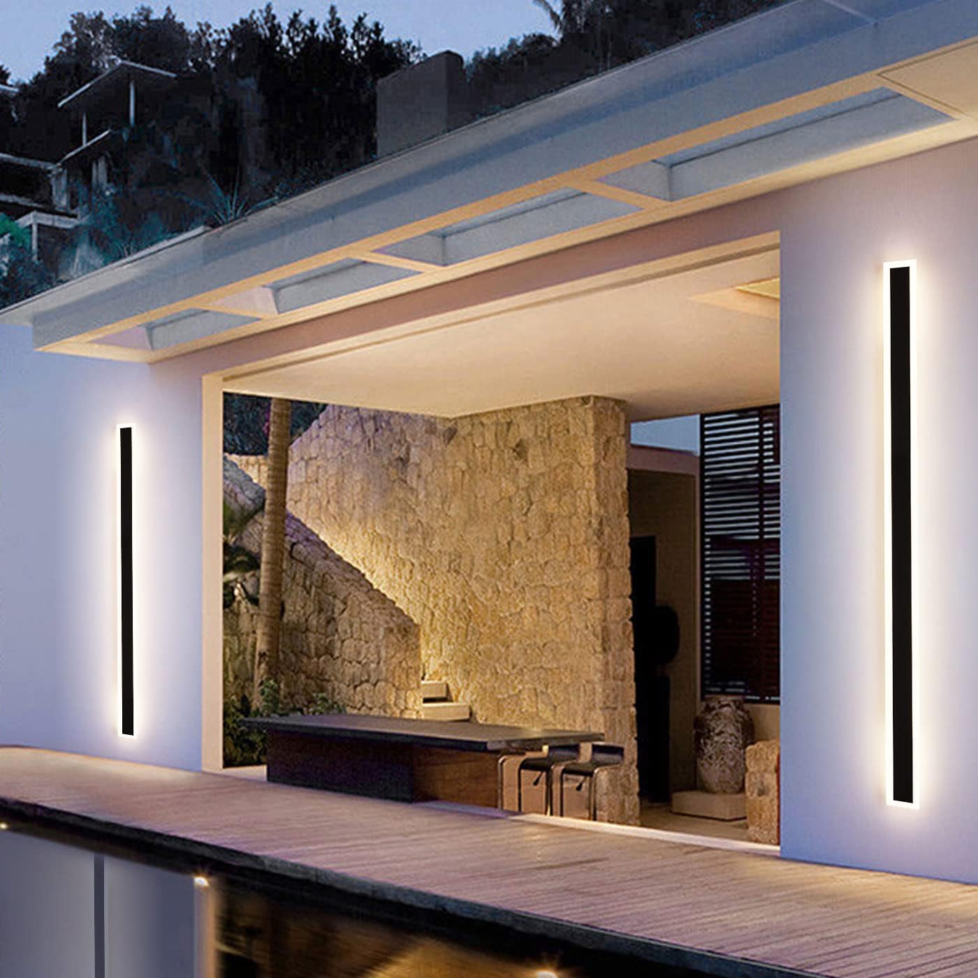 tewei Outdoor Wall Sconce 78.7Inch LED Modern Wall Mounted Lamp, 36W