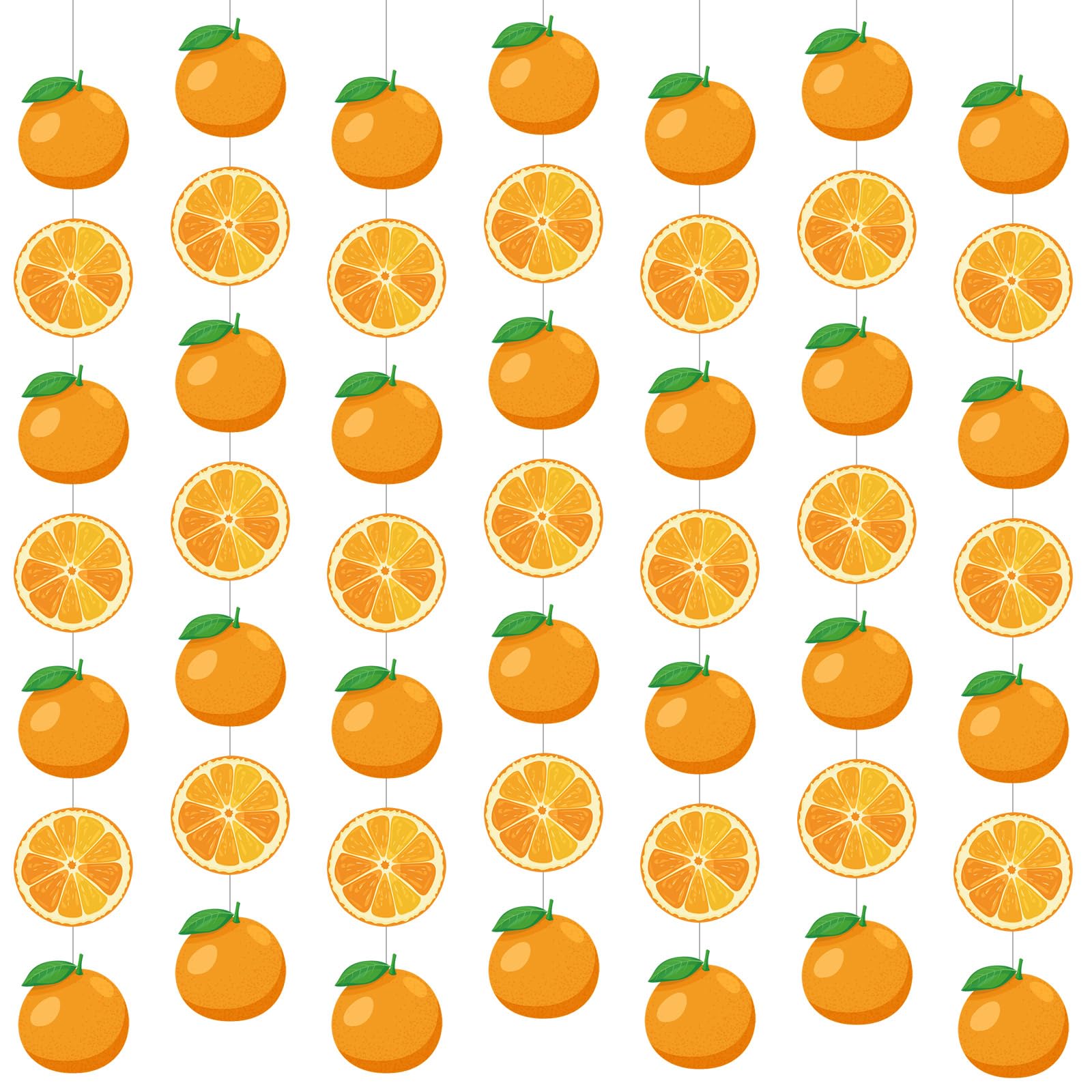 Daifunli 8 Pcs Orange Party Decorations Citrus Slice Birthday Hanging Garlands Banner Tangerine Paper Cutouts Streamer for Little Cutie Orange Baby