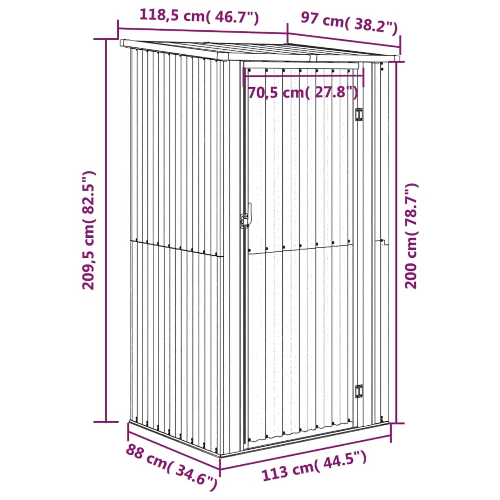 Capanno da Giardino Verde 118,5x97x209,5 cm in Acciaio Zincato,Capannone da Giardino,Casetta da Giardino,Casetta Attrezzi Giardino(SPU:150899)