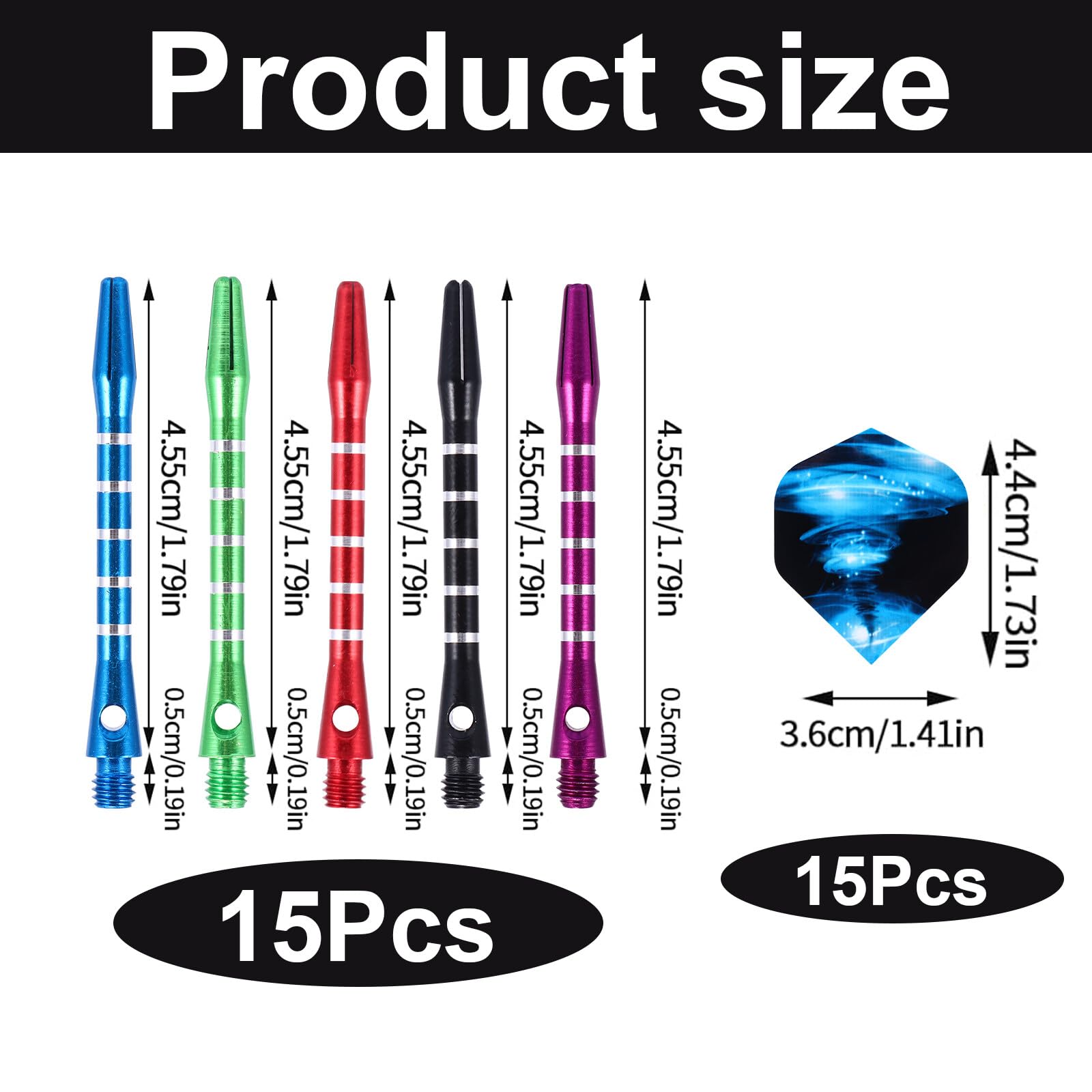 CooAooRoo 30 Pcs Dart Stems and Flights, Universal Darts Stems and Flights Sets - Image 4