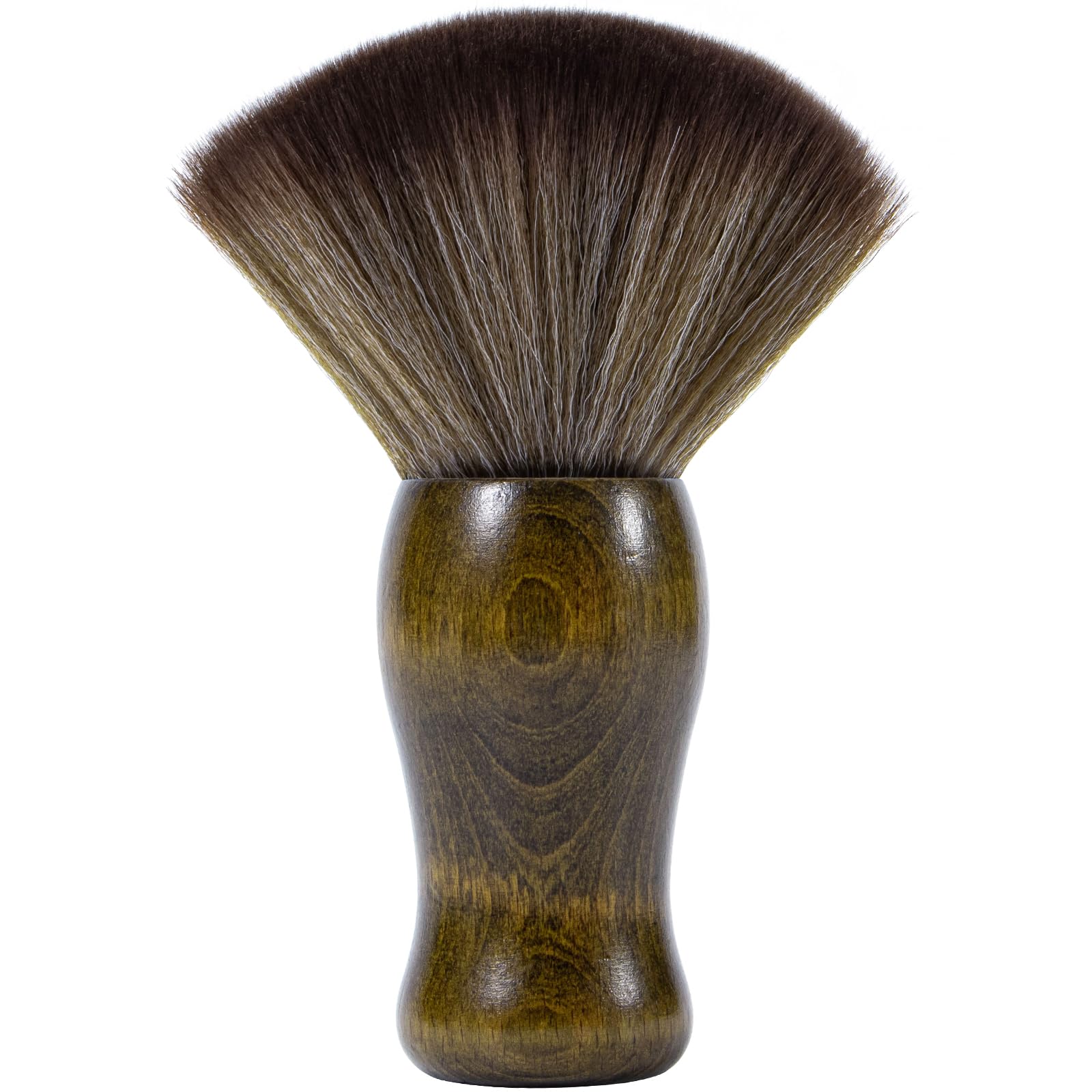 Yebeauty Neck Duster Brush, Large Soft Barber Hairbrush for Hair Cutting, Hair Sweep Brushes with Natural Fiber Wooden Handle Cutting Kits, Brown