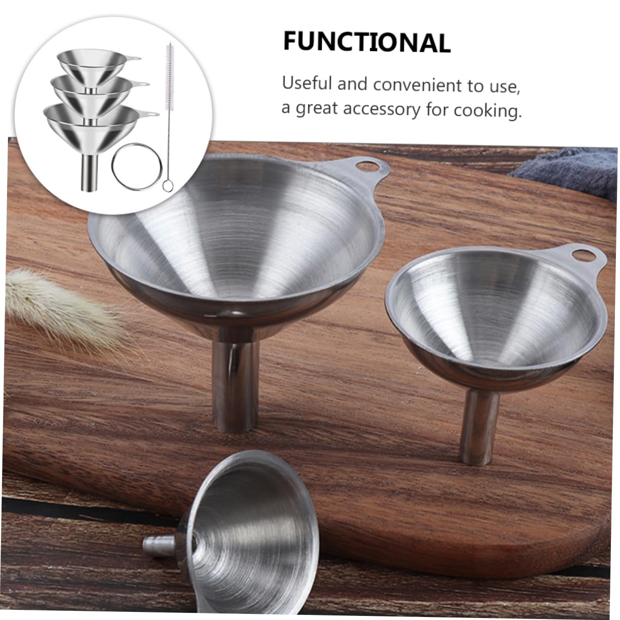 LABRIMP Imbuto in Acciaio Inox Per Cucina Per Trasferire Olio Liquidi Gancio Per Spazzola Accessorio Da Cucina