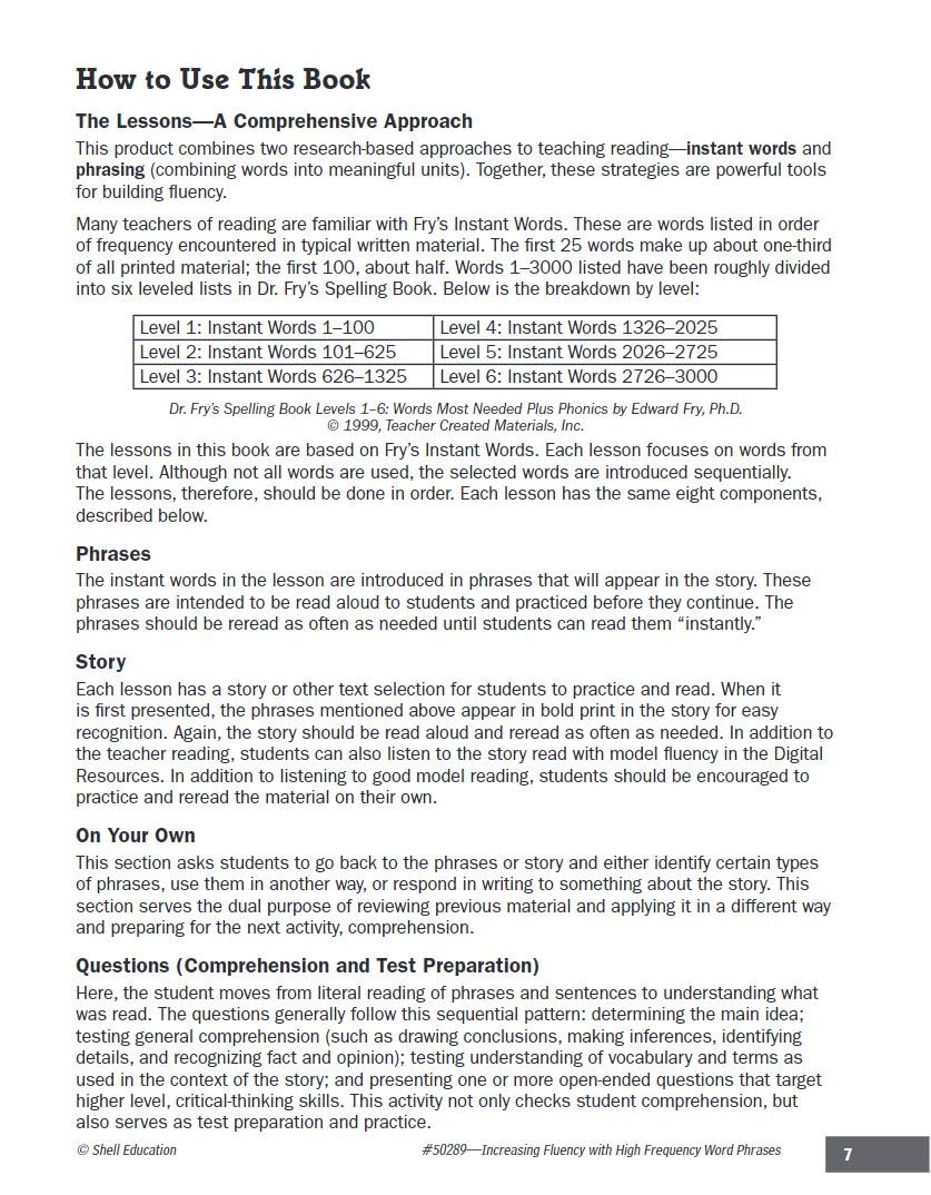 Increasing Fluency with High Frequency Word Phrases Grade 5 (Increasing Fluency Using High Frequency Word Phrases) - Image 4