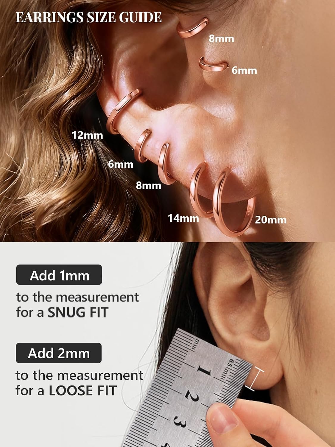 Silvora 925 Sterling Silver Small Hoop Earrings for Women Huggie Earrings Hypoallergenic Cartilage Earrings Tiny Hoops 6mm/8mm/10mm/12mm/14mm/16mm/18mm/20mm