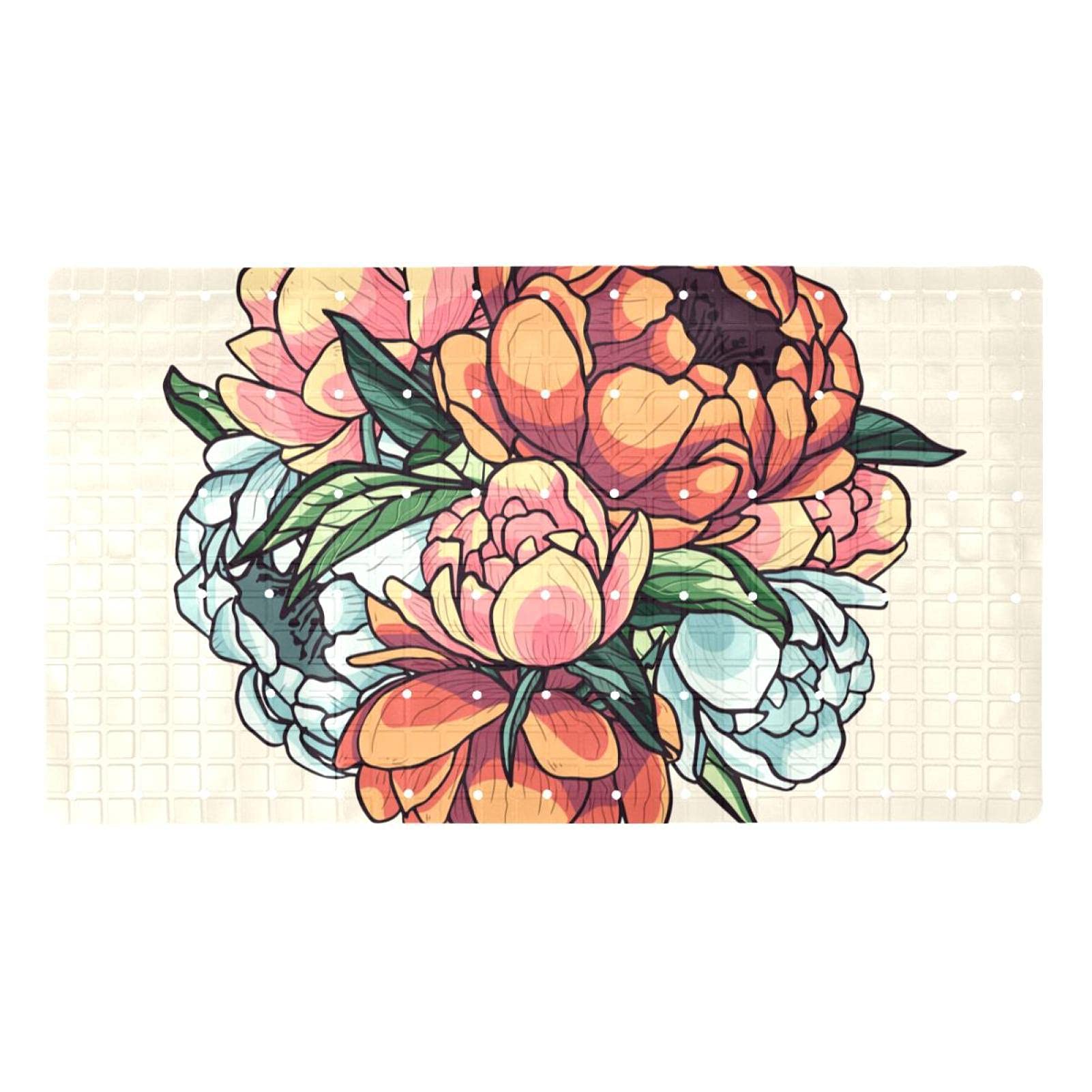 Alfombra de baño para evitar caídas de ancianos con diseño vintage