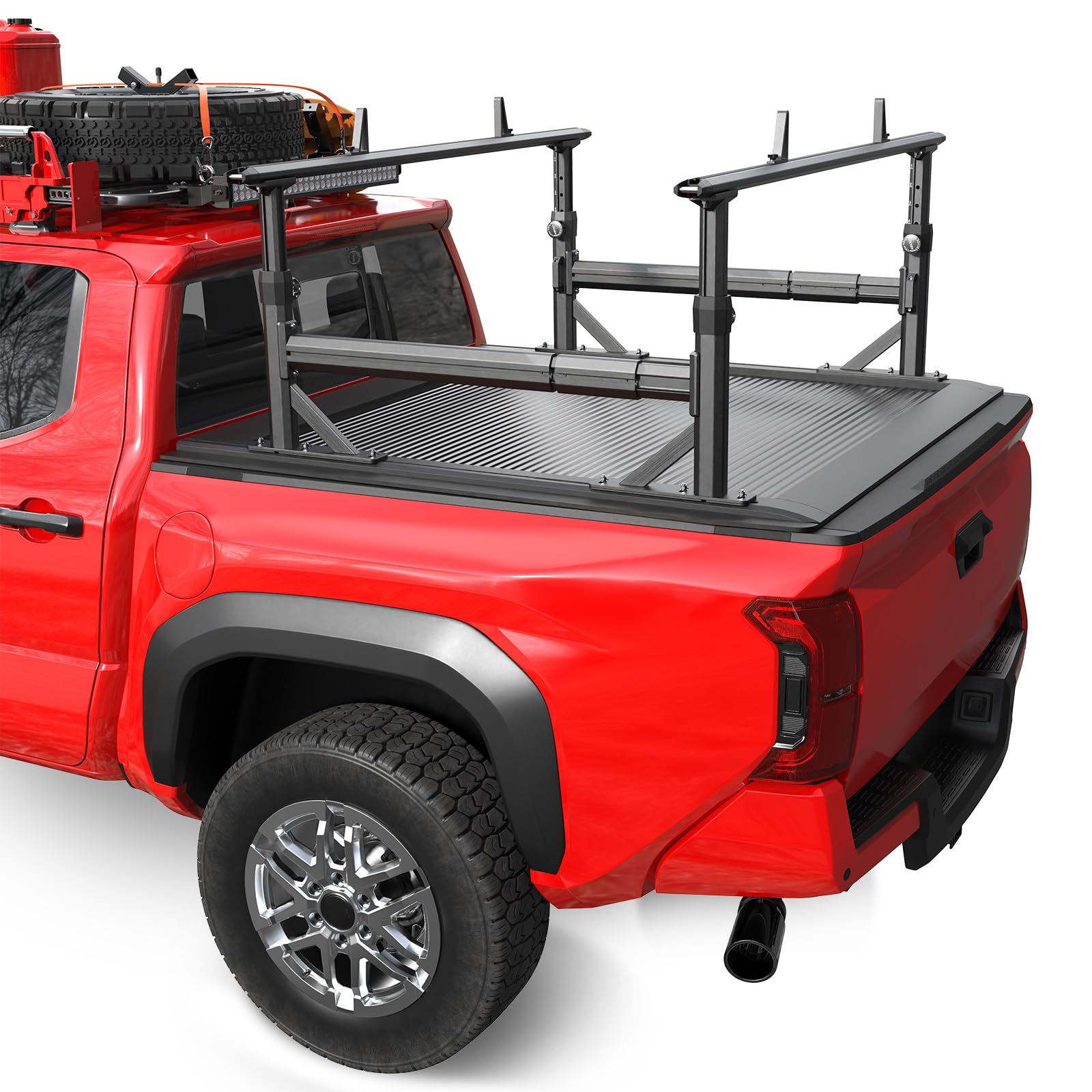Photo 1 of TRUMGETA Truck Bed Rack Fit for Tacoma 2005-2025 & Gladiator 2021-2025 with Tonneau Cover, 800 LBS Adjustable Ladder Rack, Heavy-Duty Extendable Bed Rack with Side Bars