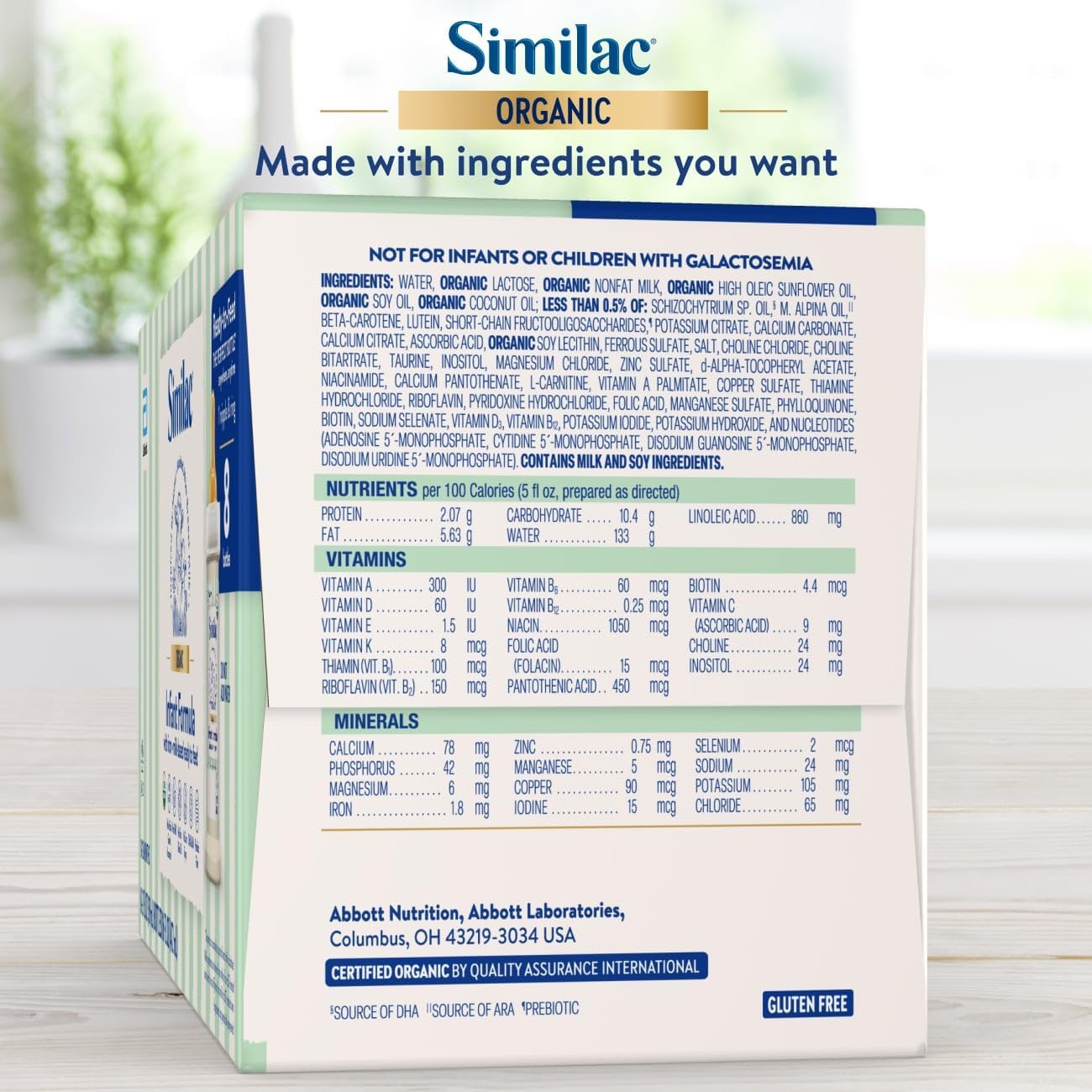 Similac Organic Infant Formula, Easy to Digest, USDA-Certified Organic, Ready to Feed, 2-fl-oz Bottle, Pack of 48
