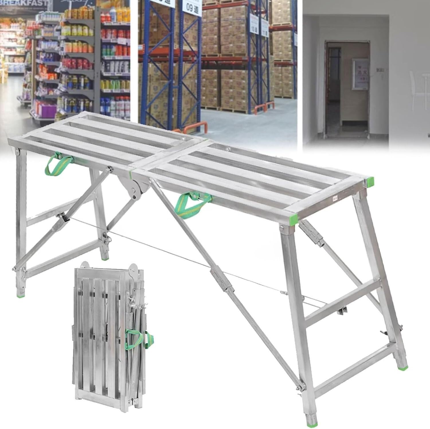 Składana wieża rusztowania do platform roboczych, stołek drabinkowy, uniwersalne wyposażenie przemysłowe, składana (160 cm)