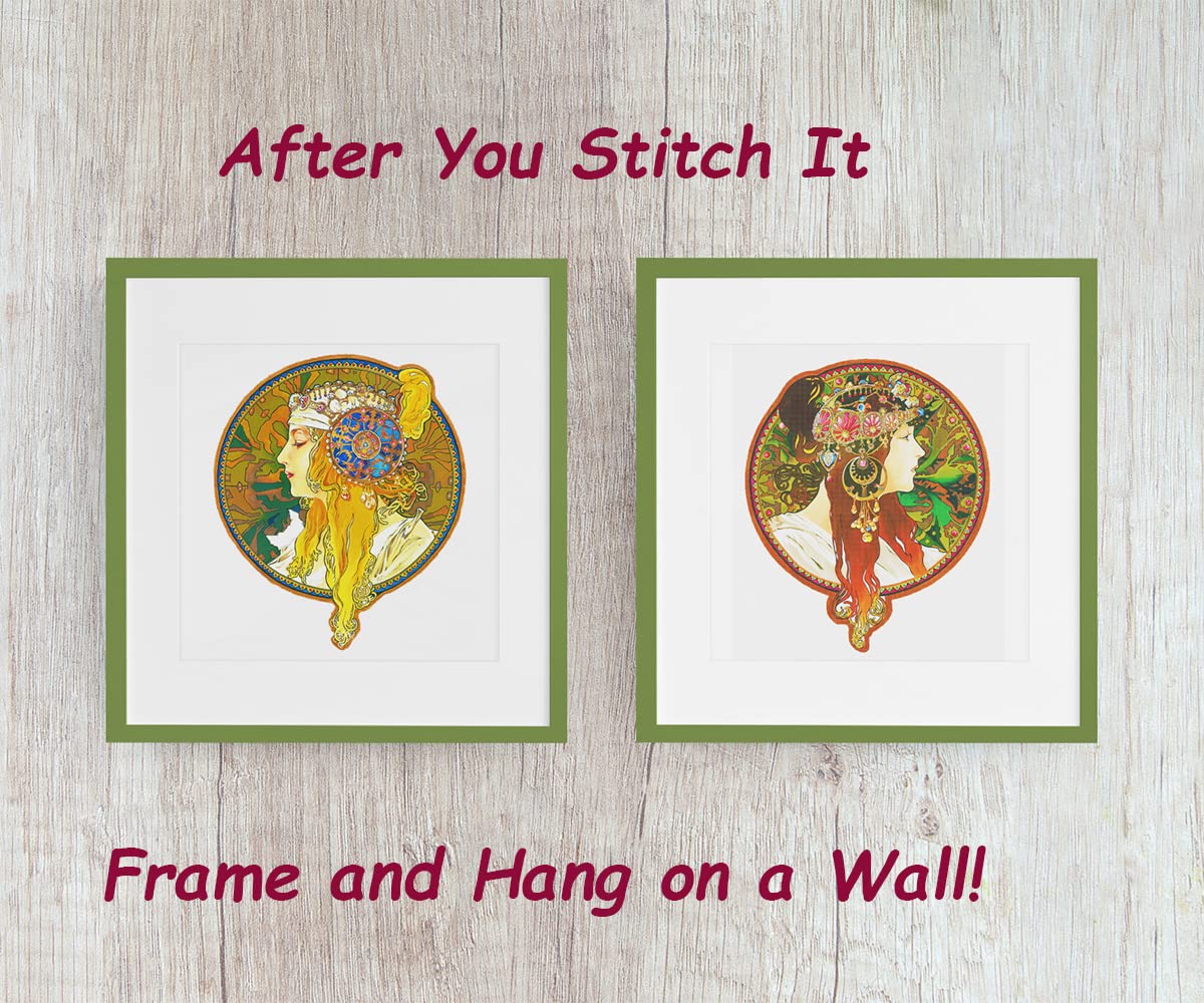 Orenco Originals Job Cigarette by Alphonse Mucha Counted Cross Stitch Pattern