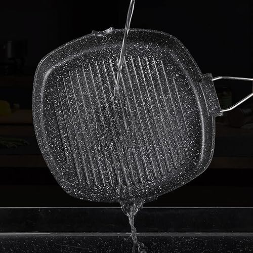 Miniatura 7 de Sartén antiadherente con mango plegable para carne, pescado y verduras para todas las fuentes de calor 9.4 in/9.4 pulgadas para estufas, inducción,