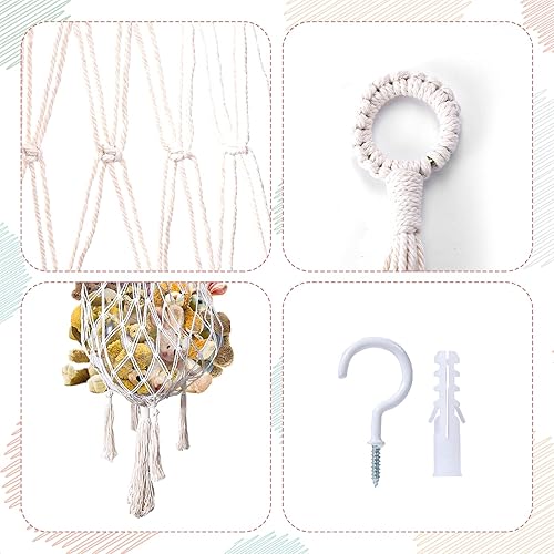 Miniatura 3 de Red de hamaca de almacenamiento para animales de peluche, fuerte red para colgar en el techo y las paredes, organizador de juguetes de malla grande