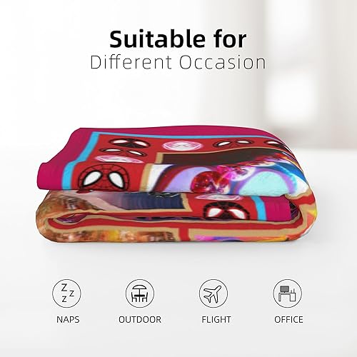 Miniatura 3 de Manta de superhéroe araña, manta de dibujos animados, manta de forro polar suave y acogedora para todas las estaciones, estilo 3, 50 x 40 pulgadas